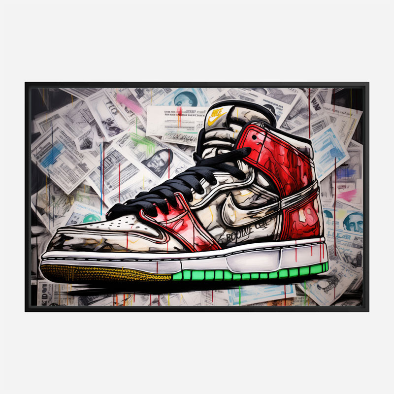 Air Jordon Sneakers Graffiti Style 11 Wall Art
